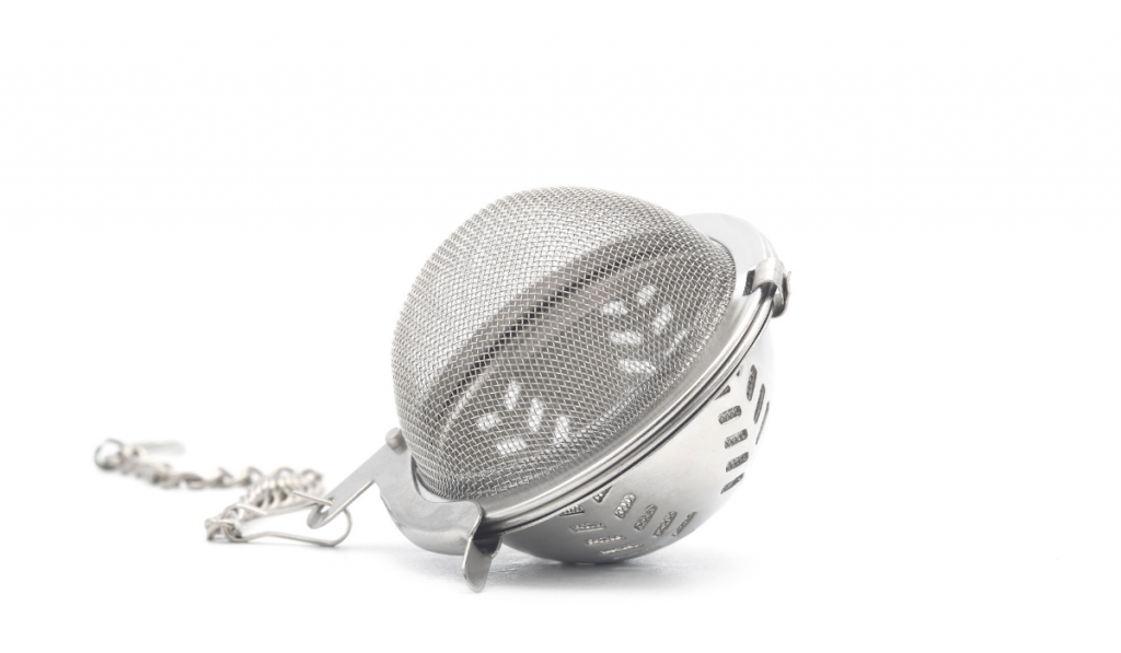 Silver Tea Infuser on white background