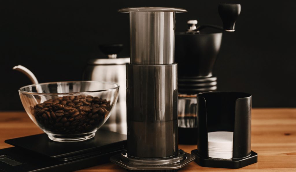 aeropress steel kettle scales manual grinder coffee bean 