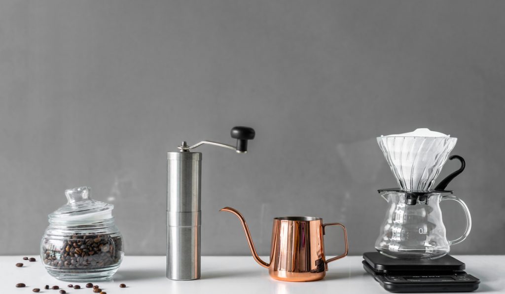 coffee brewing tools modern style at home