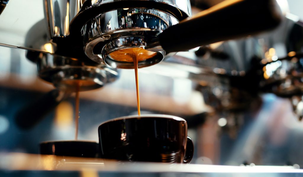 coffee machine pouring coffee