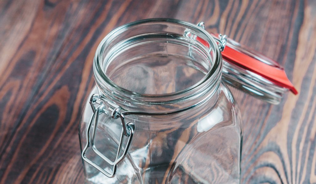 empty airtight glass jar