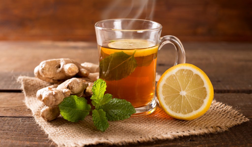 ginger lemon hot cup tea 